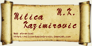 Milica Kazimirović vizit kartica